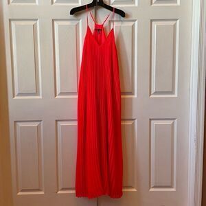 ORANGE VICTORIA’S SECRET PLEATED RACERBACK FULLY LINED MAXI DRESS SIZE XL NWT